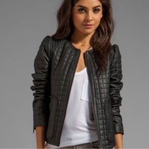 NWOT Joie Yetta Quilted Alessia Black Leather Jacket in Caviar Size M